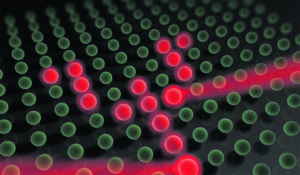 Im Labor von Prof. Immanuel Bloch verschieben die Forscher mit einem Laserstrahl einzelne Atome ©Bloch
